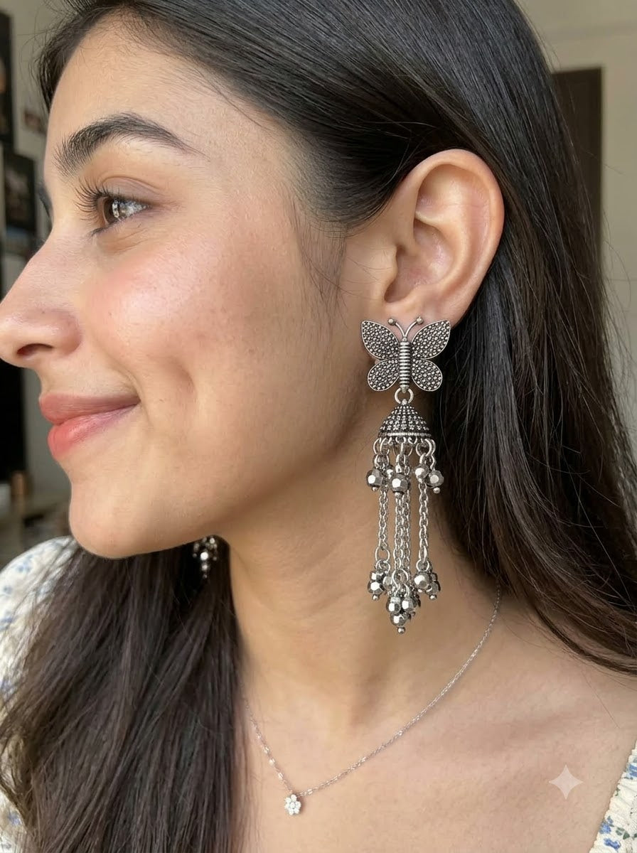 Mira Butterfly Tassel Earrings
