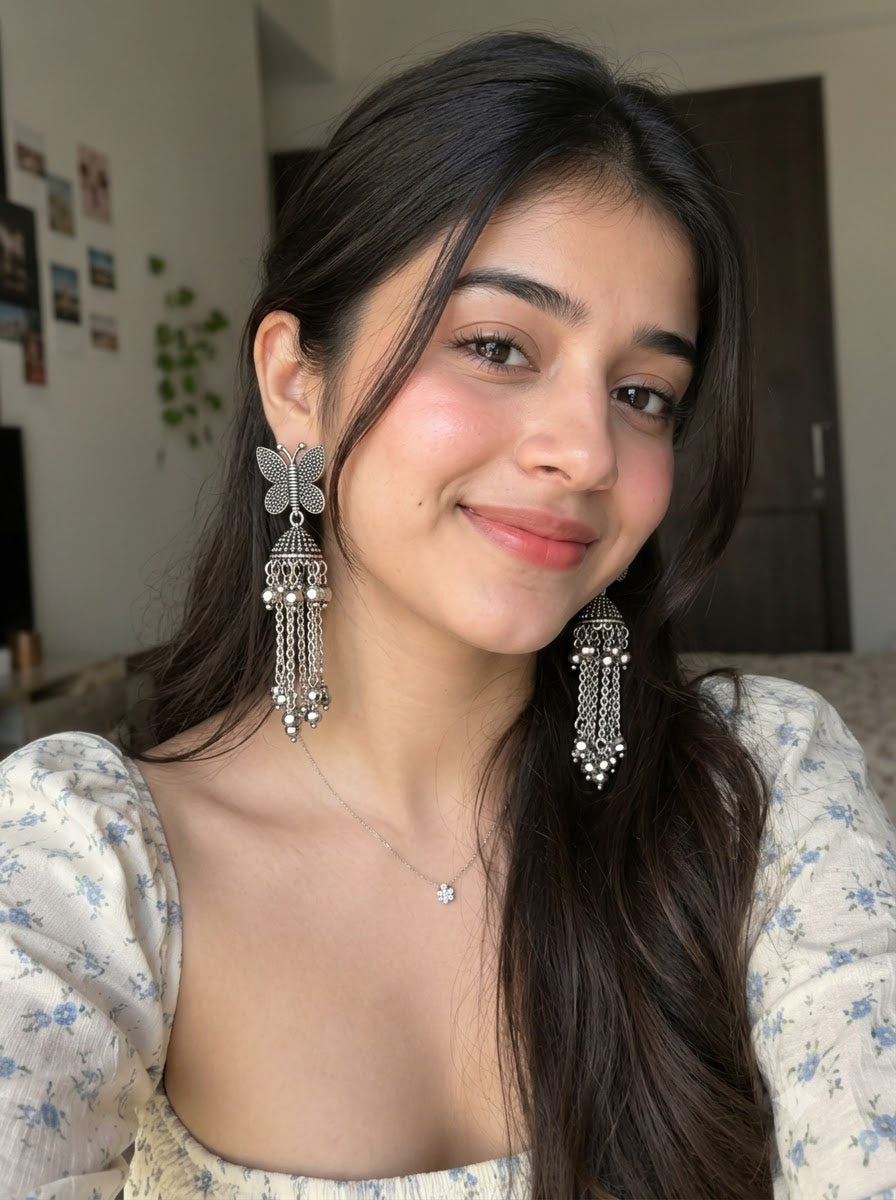 Mira Butterfly Tassel Earrings