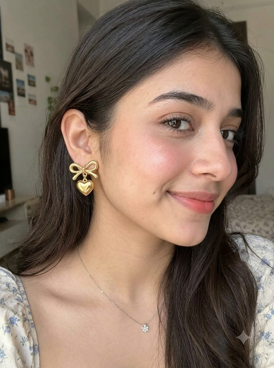 Livia Heart Drop Earrings
