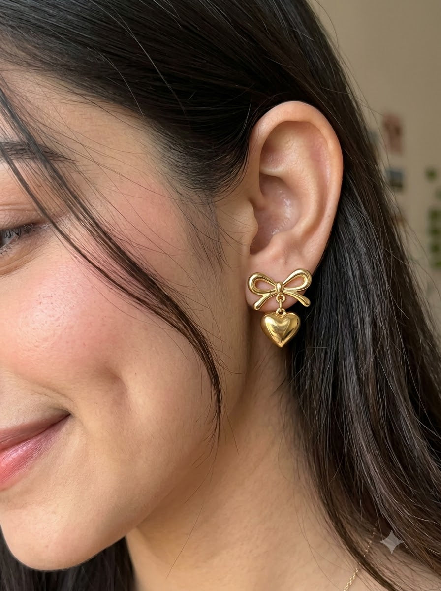 Livia Heart Drop Earrings
