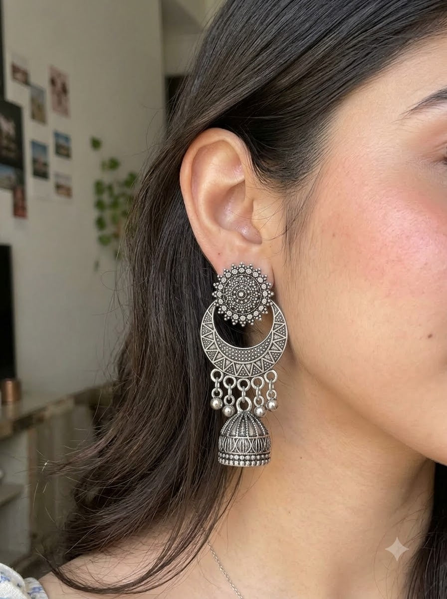 Zara Crescent Jhumka Earrings