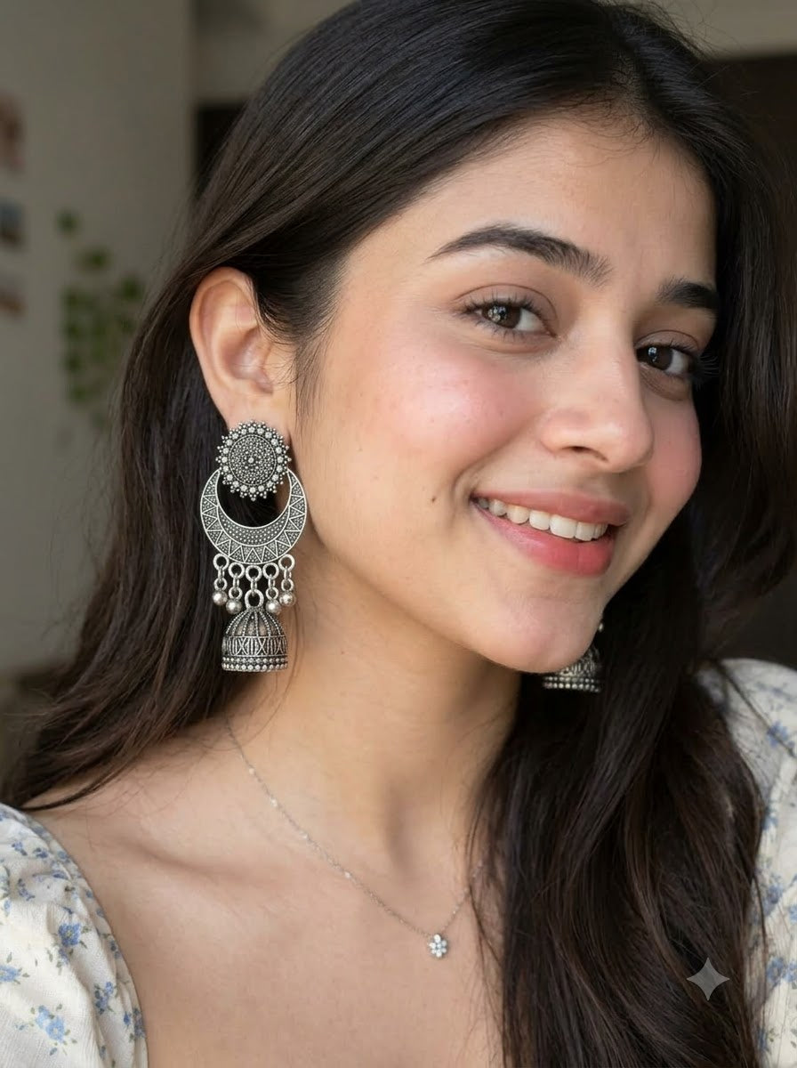 Zara Crescent Jhumka Earrings
