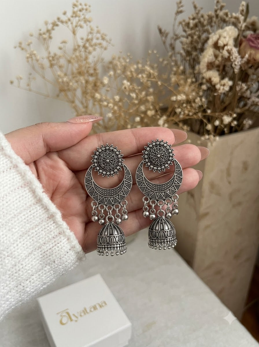 Zara Crescent Jhumka Earrings