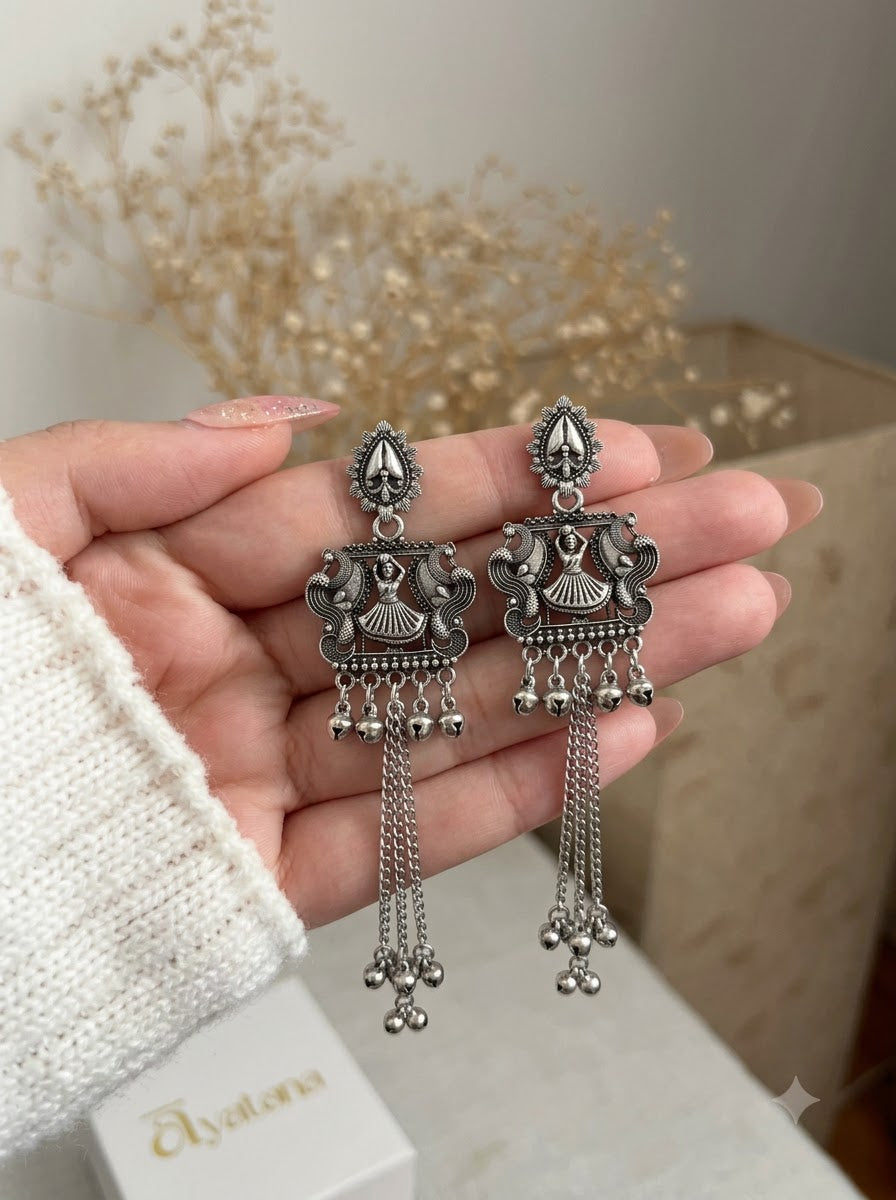 Meera Peacock Temple Earrings