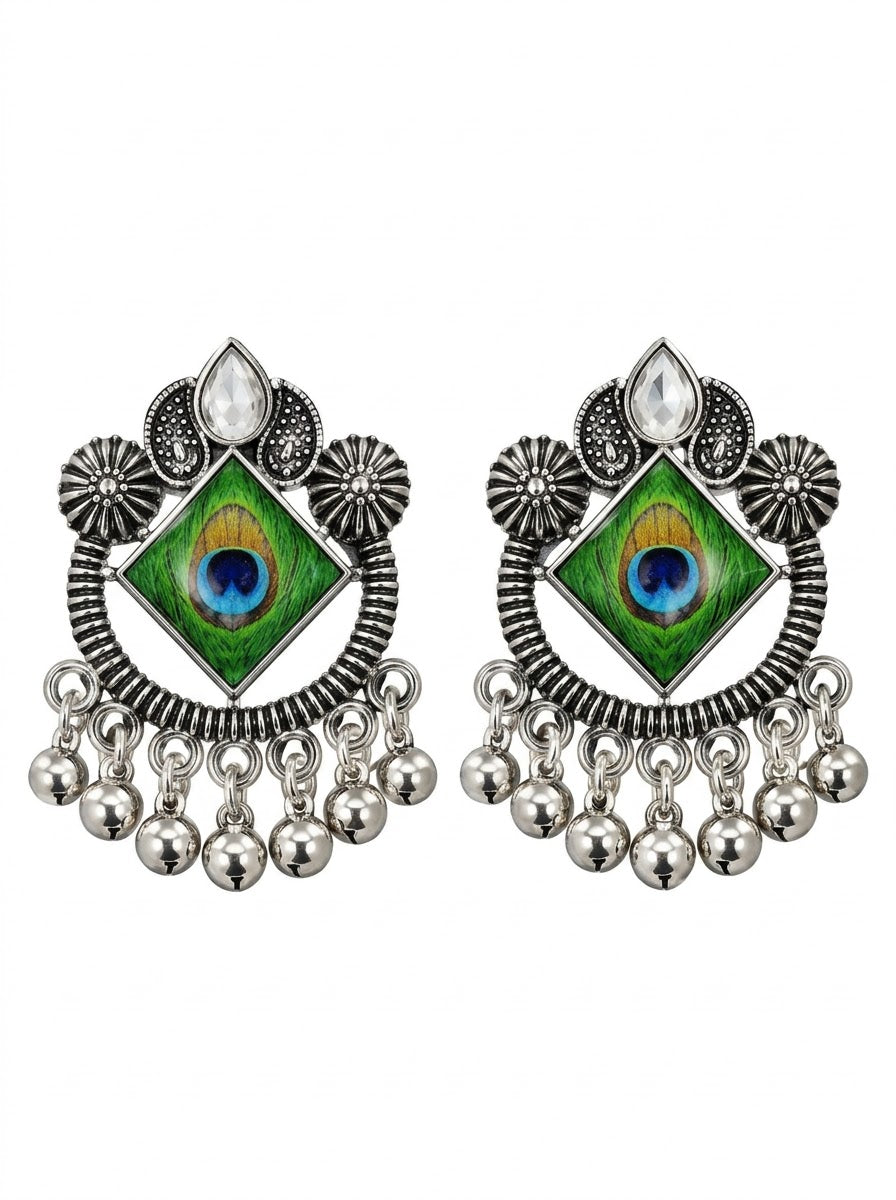 Peacock Heritage Statement Earrings