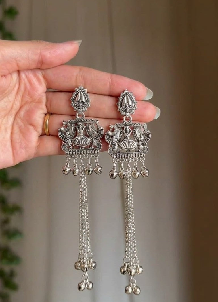 Meera Peacock Temple Earrings